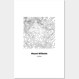 Mount Wilhelm Topographic Map Posters and Art